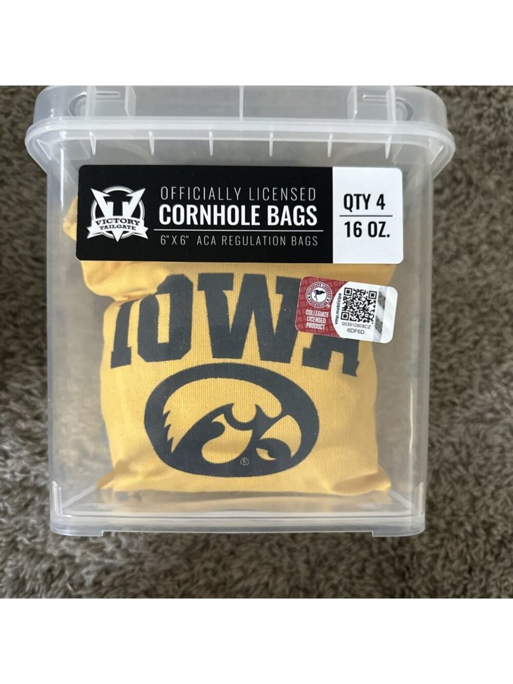 Iowa Hawkeye Cornhole Bean Bags 4 ACA Regulation Corn Shot Toss Game Bags